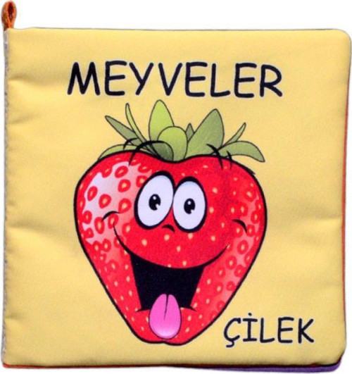 Meyveler Kumaş Sessiz Kitap T049 - Bez Kitap , Eğitici Oyuncak , Yumuşak ve Hışırtılı