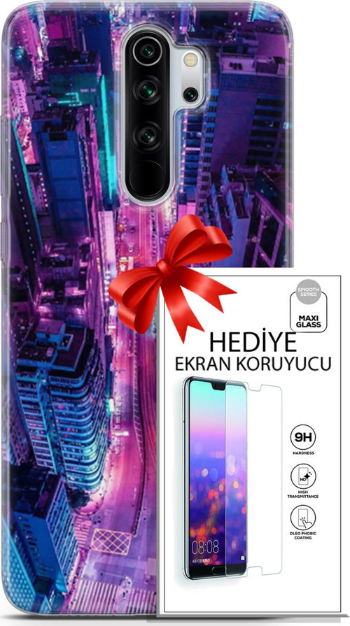 Xiaomi Redmi Note 8 Pro Kılıf Orijinal Seri Cyberpunk 22 Usa Kap + Ekran Koruyucu