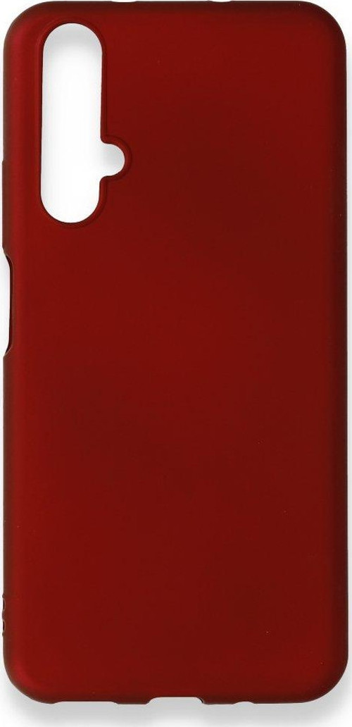 Huawei Nova 5T Kılıf Premium Rubber Silikon - Bordo