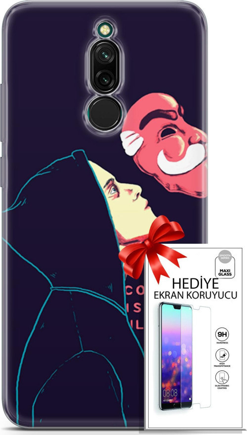 Xiaomi Redmi 8 Kılıf Orijinal Seri Algorand 18 Illusion Parlak Kılıf + Ekran Koruyucu Full Koruma