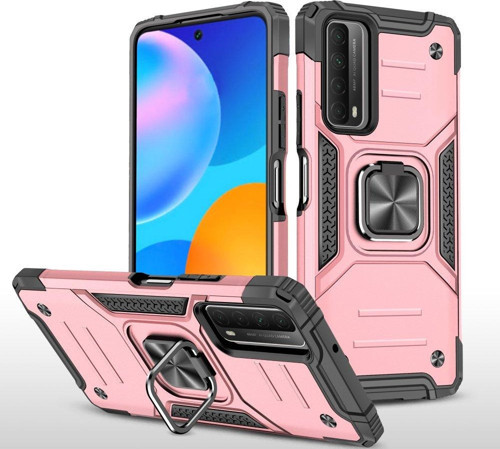 Huawei P Smart 2021 Kılıf Zegna Yüzüklü Silikon Kapak - Rose