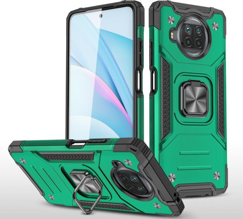 Xiaomi Redmi Note 9 Pro 5G Kılıf Zegna Yüzüklü Silikon Kapak - Koyu Yeşil