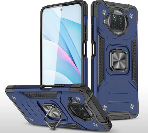 Xiaomi Redmi Note 9 Pro 5G Kılıf Zegna Yüzüklü Silikon Kapak - Mavi