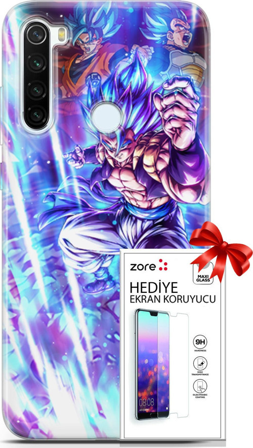 Xiaomi Redmi Note 8T Kılıf Orijinal Seri Supers 17 Dragon Gogeta Anime Yumuşak Kılıf + Ekran Koruyucu