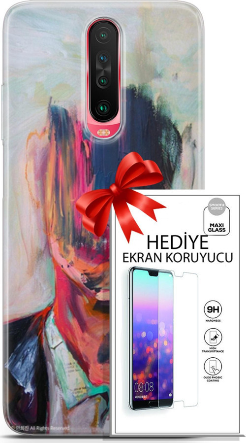Xiaomi Poco X2 Kılıf Orijinal Seri Soul 22 Acivert Pembe Kap + Ekran Koruyucu