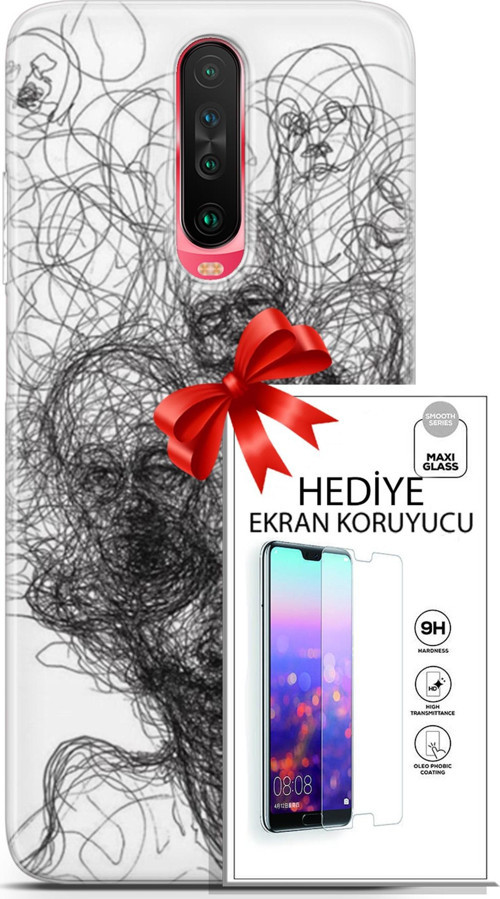 Xiaomi Poco X2 Kılıf Orijinal Seri Soul 25 Kurşunkalem Soyulmayan Kılıf + Ekran Koruyucu Full Koruma