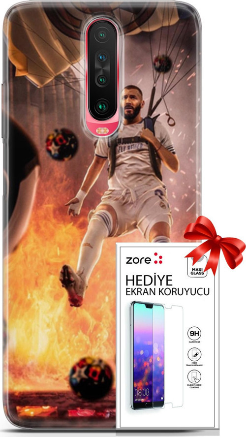 Xiaomi Poco X2 Kılıf Orijinal Seri Supers 03 Karim Benzema Real Madrid Arka Kapak + Ekran Koruyucu