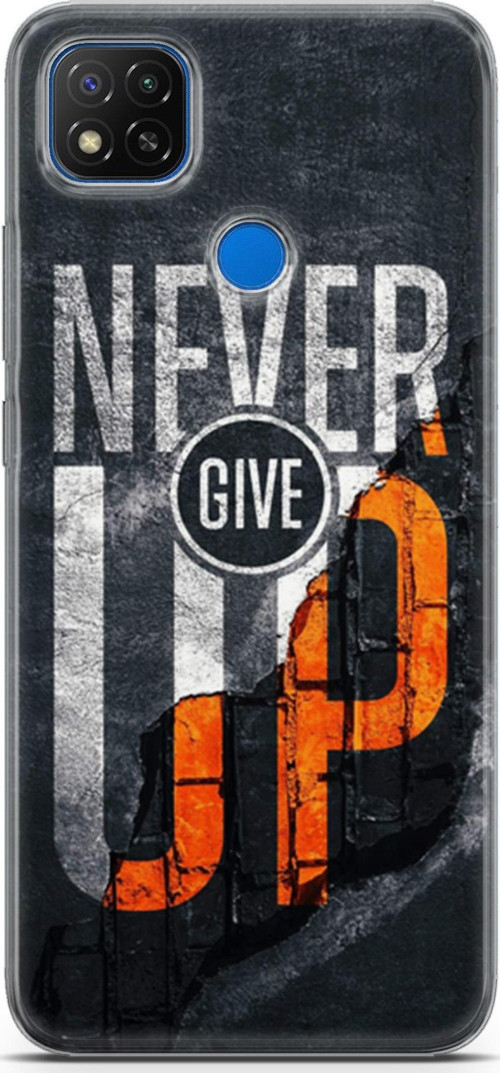 Xiaomi Redmi 9C Kılıf Orijinal Seri Typo 29 Never Give Up Leke Tutmaz Kapak