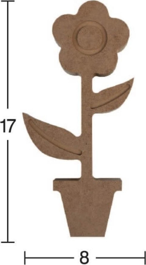 H77 Saksıda Papatya Biblo, 18Mm Figüratif Ahşap Obje