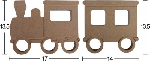 H89 Vagonlu Tren Biblo, 18Mm Figüratif Ahşap Obje