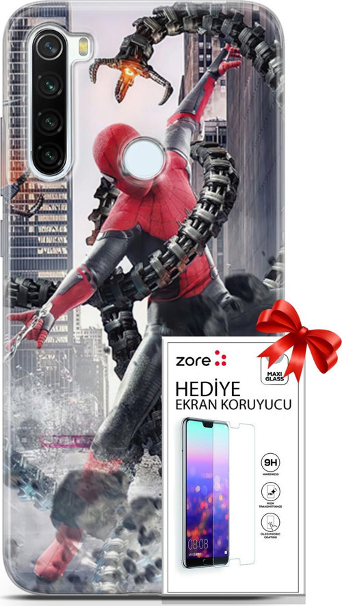 Xiaomi Redmi Note 8T Kılıf Orijinal Seri Supers 25 No Way Home Soyulmayan Kılıf + Ekran Koruyucu Ful