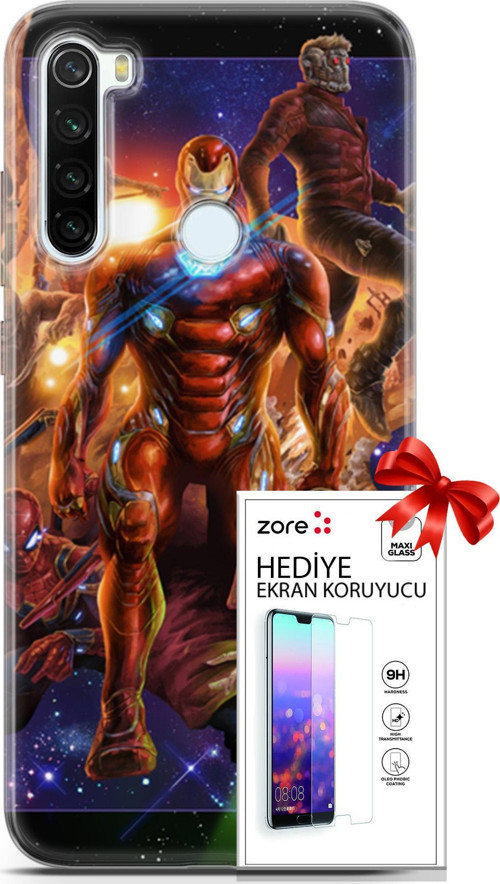 Xiaomi Redmi Note 8T Kılıf Orijinal Seri Supers 28 Avengers Endgame İz Bırakmayan Kılıf + Ön Ekran Koruyucu