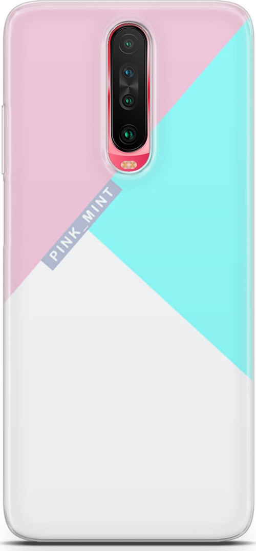 Xiaomi Poco X2 Kılıf Orijinal Seri Typo 08 Pink Mint Baskılı Kılıf