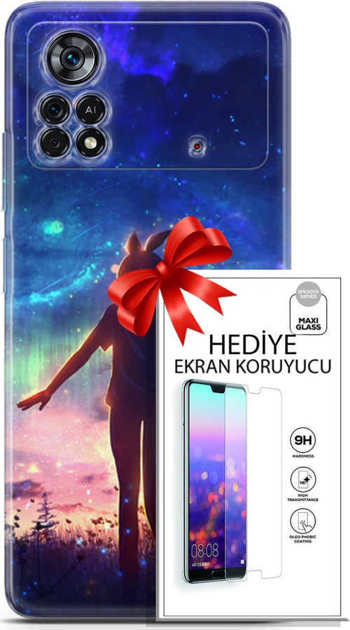 Xiaomi Poco X4 Pro 5G Kılıf Orijinal Seri Fantasy 26 Tavşan Kulaklı Soft Kapak + Ekran Koruyucu