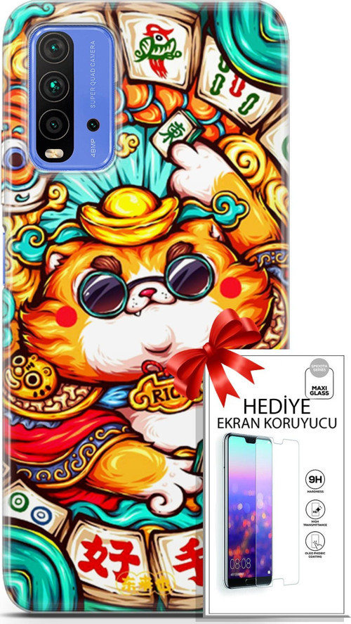 Xiaomi Redmi 9T Kılıf Orijinal Seri Bounce 18 Skylar Smith Parlak Kılıf + Ekran Koruyucu Full Koruma