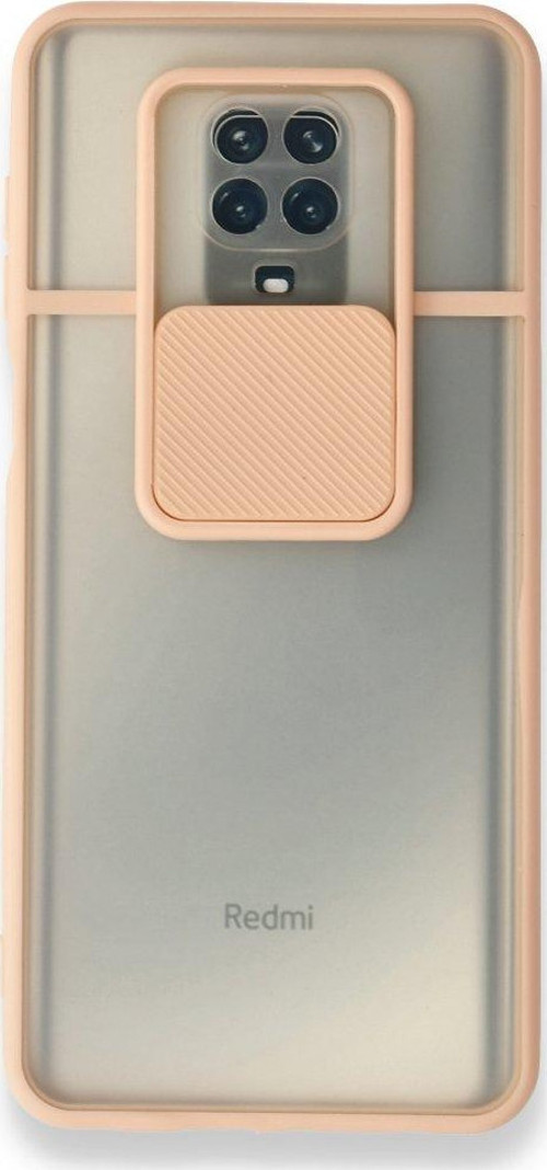 Xiaomi Redmi Note 9S Kılıf Palm Buzlu Kamera Sürgülü Silikon - Pembe