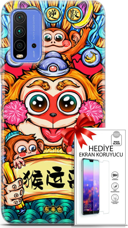 Xiaomi Redmi 9T Kılıf Orijinal Seri Bounce 22 Glen Hunt Kap + Ekran Koruyucu
