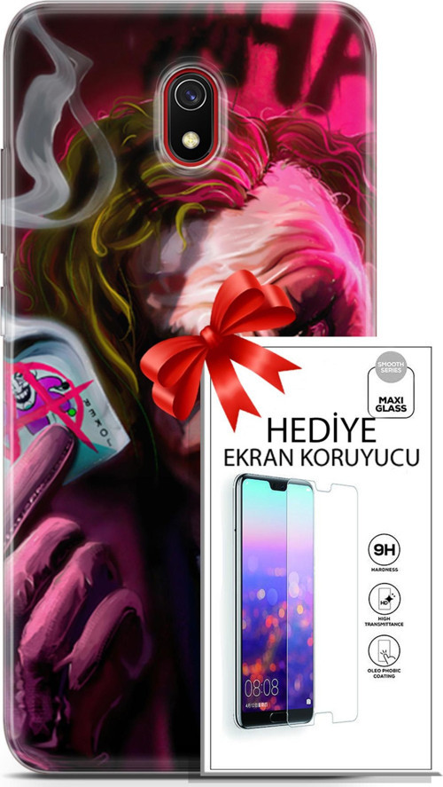 Xiaomi Redmi 8A Kılıf Orijinal Seri Dc 23 Joker Kart Telefon Kabı Ve Ekran Koruyucu