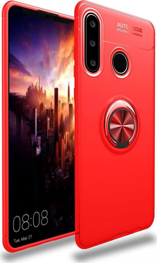 Huawei P40 Lite E Kılıf Range Yüzüklü Silikon - Kırmızı