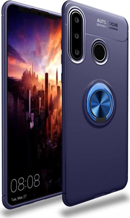 Huawei P40 Lite E Kılıf Range Yüzüklü Silikon - Mavi