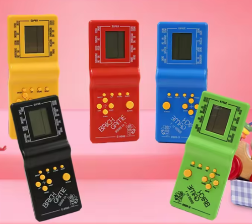 Nostaljik Tetris Oyunu Pilli Karışık Renkli El Atarisi - 1 Adet