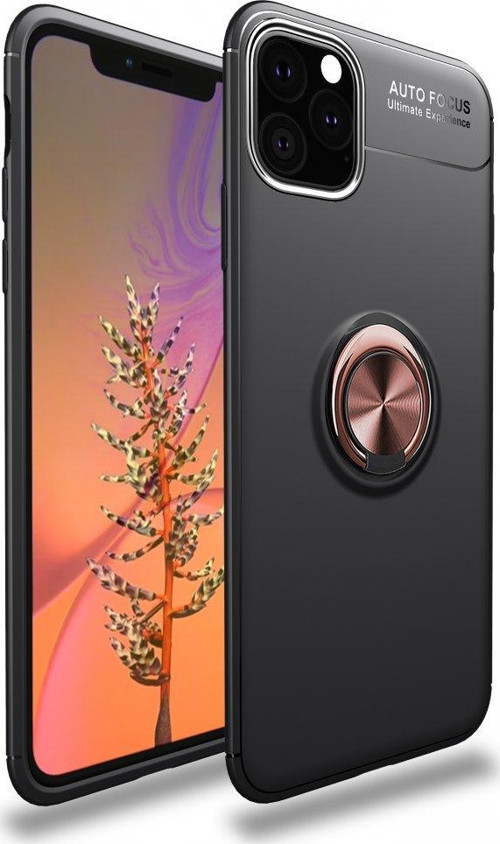İphone 11 Pro Kılıf Range Yüzüklü Silikon - Siyah-Gold