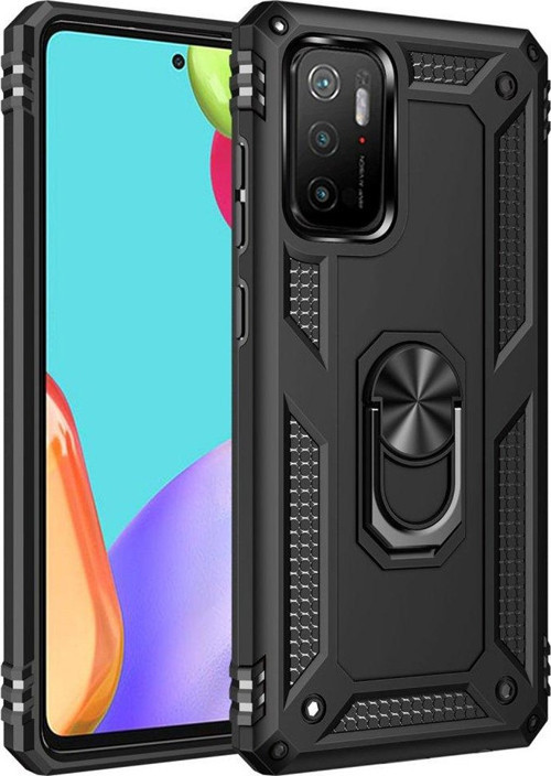 Xiaomi Pocophone M3 Kılıf Sofya Yüzüklü Silikon Kapak - Siyah