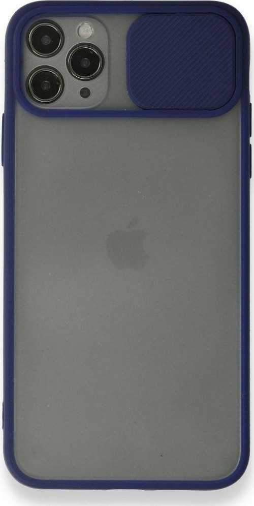 İphone 11 Pro Max Kılıf Palm Buzlu Kamera Sürgülü Silikon - Lacivert