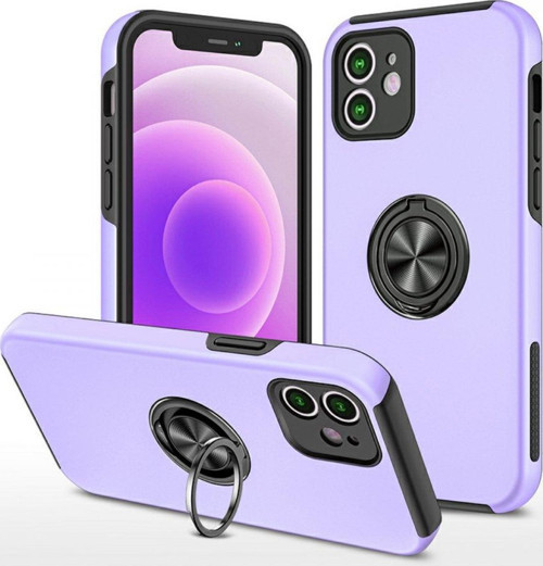 İphone 12 Mini Kılıf Elit Yüzüklü Kapak - Mor