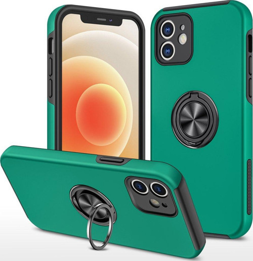 İphone 12 Mini Kılıf Elit Yüzüklü Kapak - Yeşil