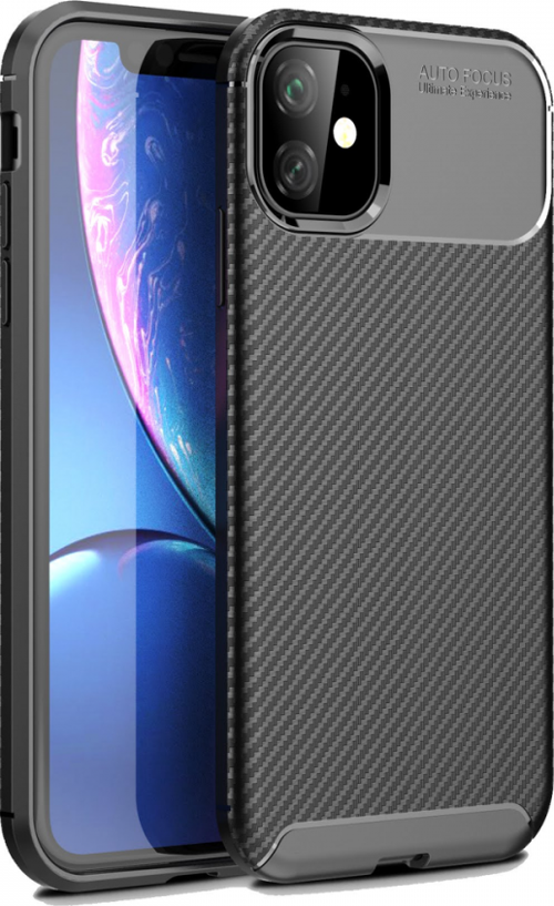 İphone 11 Kılıf Focus Karbon Silikon - Siyah