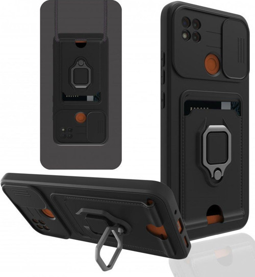 Xiaomi Redmi 9C Kılıf Zuma Kartvizitli Yüzüklü Silikon