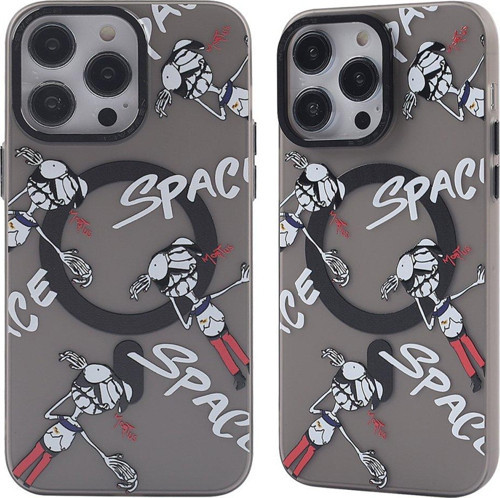 İphone 12 Pro Max Kılıf Apollo Magneticsafe Desenli Kapak - Apollo Siyah - 3