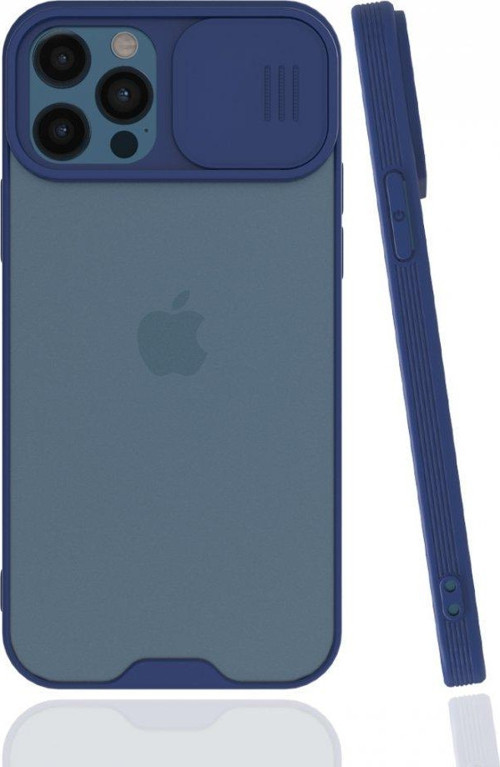 İphone 12 Pro Max Kılıf Platin Kamera Koruma Silikon - Lacivert