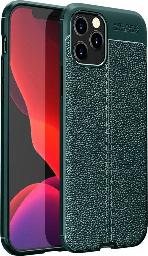 İphone 12 Pro Max Kılıf Focus Derili Silikon - Yeşil