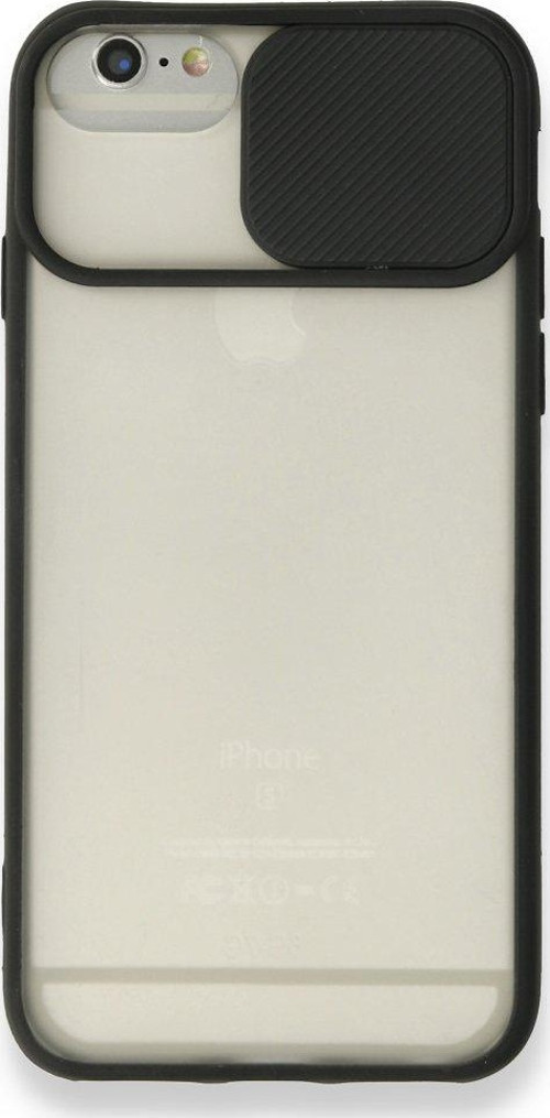 İphone 6 Plus Kılıf Palm Buzlu Kamera Sürgülü Silikon - Siyah