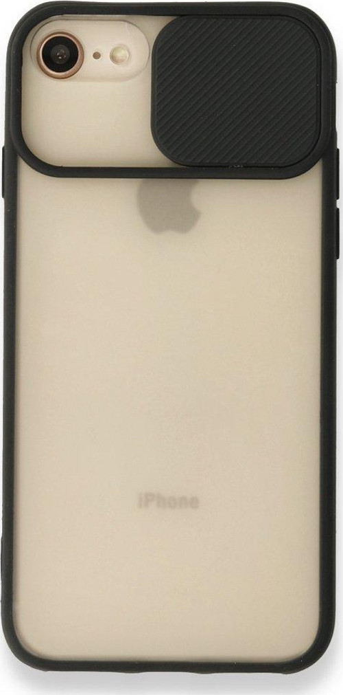 İphone 8 Kılıf Palm Buzlu Kamera Sürgülü Silikon - Siyah