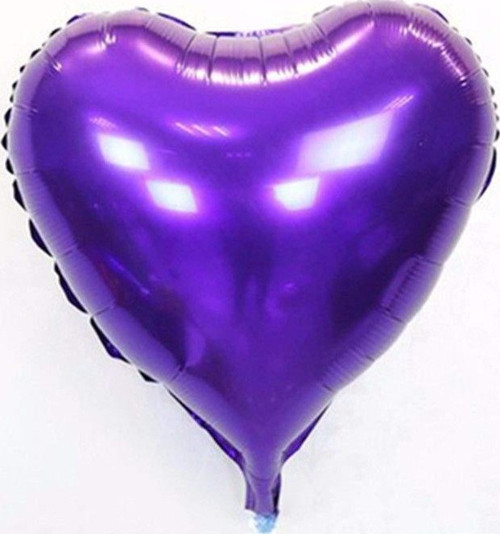 Kalp Balon Folyo Mor 45 Cm 18 İnç