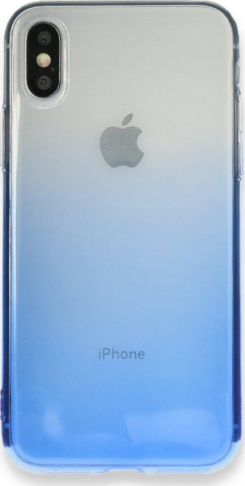 İphone Xs Max Kılıf Lüx Çift Renkli Silikon - Mavi