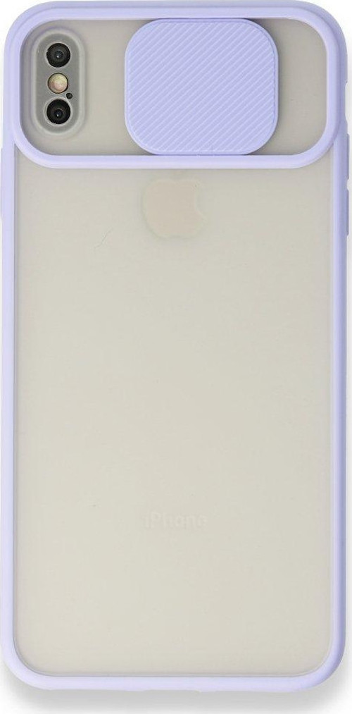 İphone Xs Max Kılıf Palm Buzlu Kamera Sürgülü Silikon - Lila
