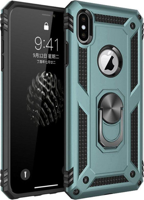 İphone Xs Max Kılıf Sofya Yüzüklü Silikon Kapak - Yeşil