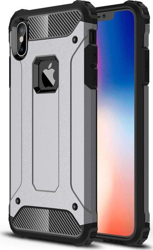 İphone Xs Max Kılıf Tank Silikon Kapak - Gümüş