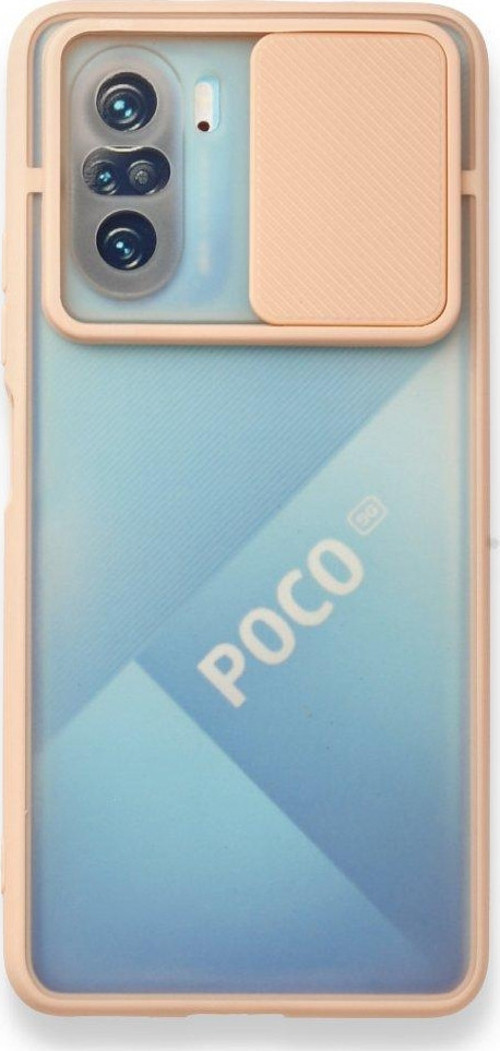 Xiaomi Poco F3 Kılıf Palm Buzlu Kamera Sürgülü Silikon - Pembe