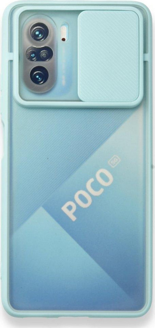 Xiaomi Poco F3 Kılıf Palm Buzlu Kamera Sürgülü Silikon - Turkuaz