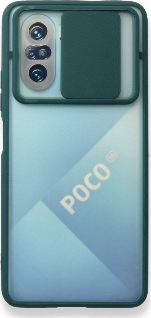 Xiaomi Poco F3 Kılıf Palm Buzlu Kamera Sürgülü Silikon - Yeşil