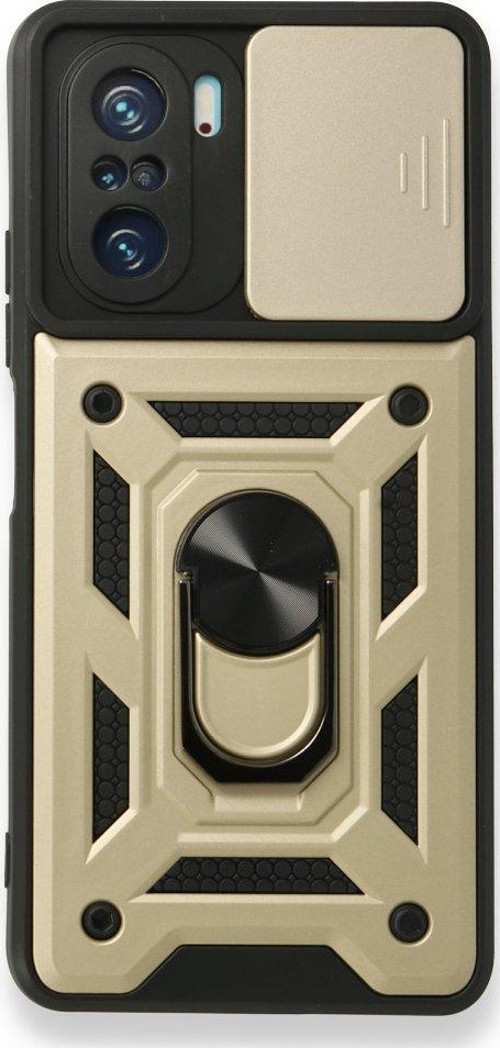 Xiaomi Poco F3 Kılıf Pars Lens Yüzüklü Silikon - Gold