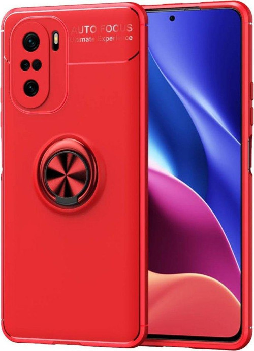 Xiaomi Poco F3 Kılıf Range Yüzüklü Silikon - Kırmızı