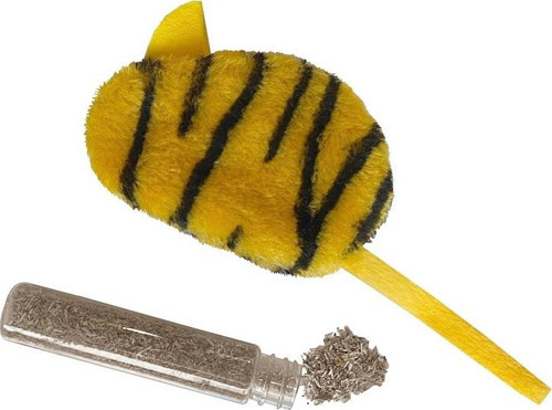 Markapet Kedi Oyuncağı Kaplan Desenli Peluş Fare 6-10-18 Cm