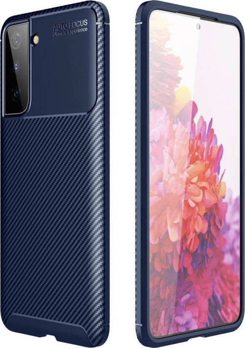 Samsung Galaxy S21 Kılıf Focus Karbon Silikon - Lacivert