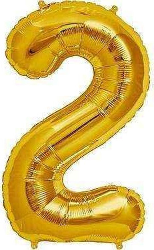 Şekilli Supershape Gold Rakam Folyo Balon 2 Numara